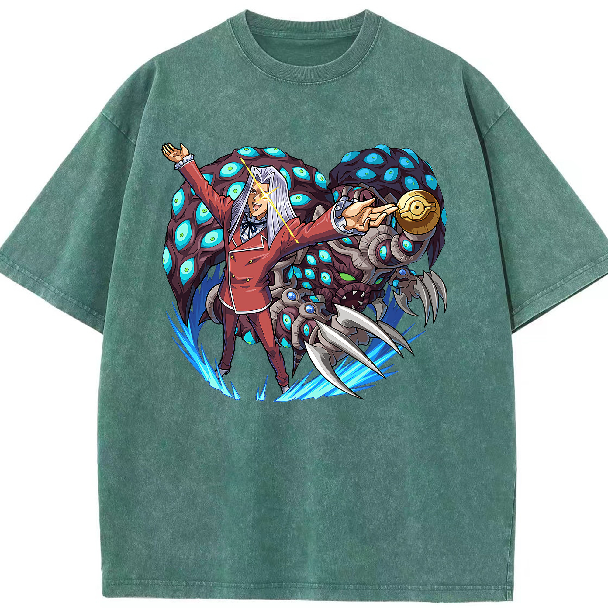（画像用） 遊☆戯☆王 Yu-Gi-Oh! 綿100% ヴィンテージ風 半袖Tシャツ（フロントプリント）